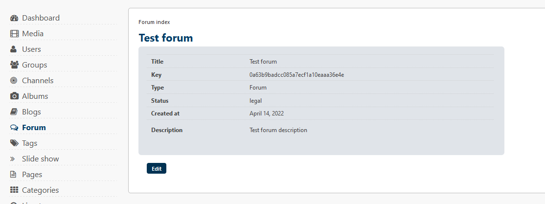 VIMP forum information view