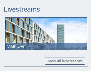 VIMP livestream in vertical navigation