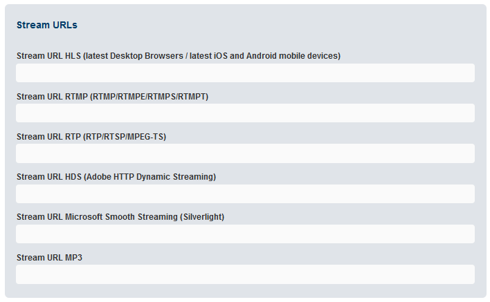 VIMP livestream stream urls