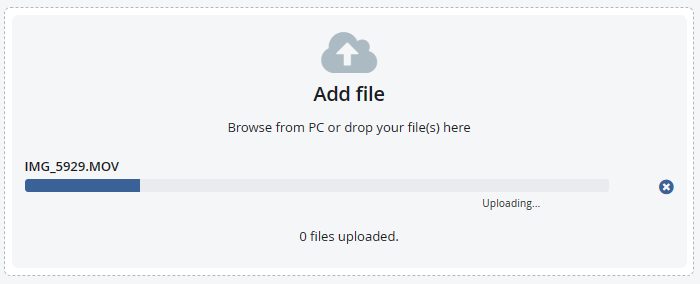 VIMP upload progress bar