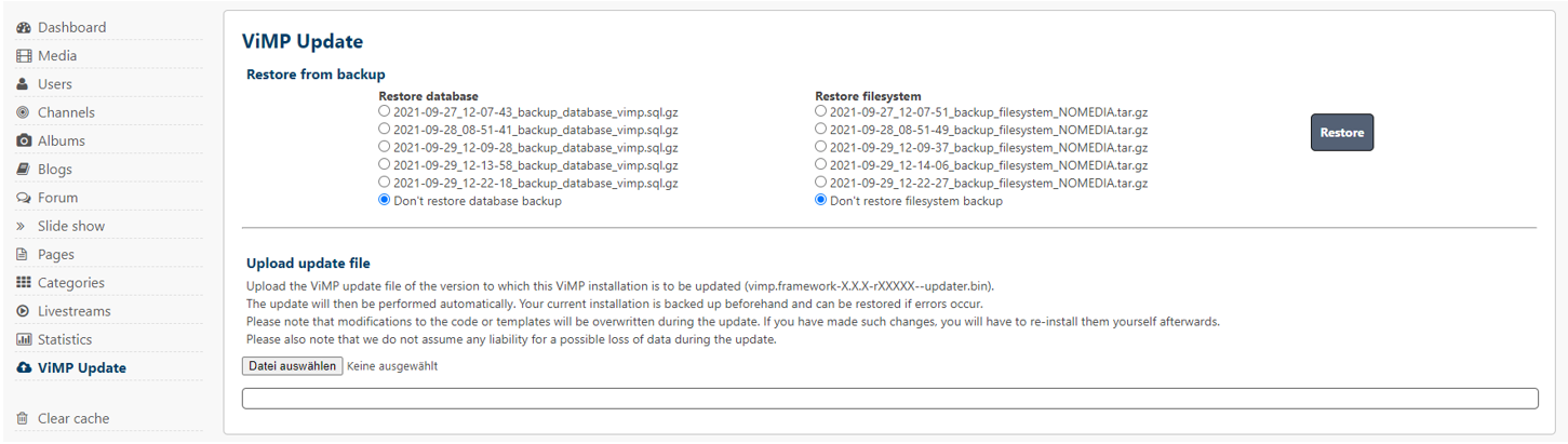 VIMP vimp update