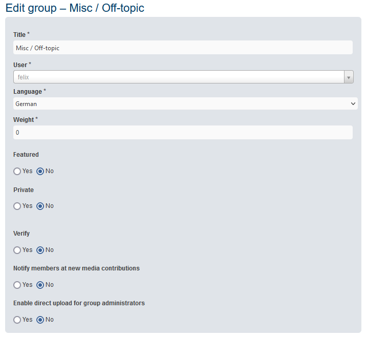 VIMP Gruppen Hauptinformation