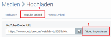 VIMP YouTube und Vimeo Import